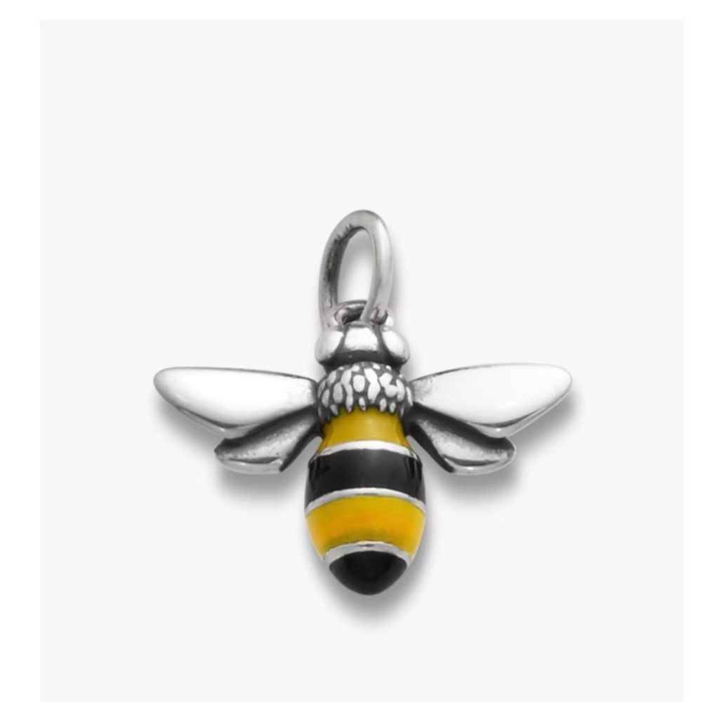 Sterling Silver Bee Pendant with Yellow & Black Enamel